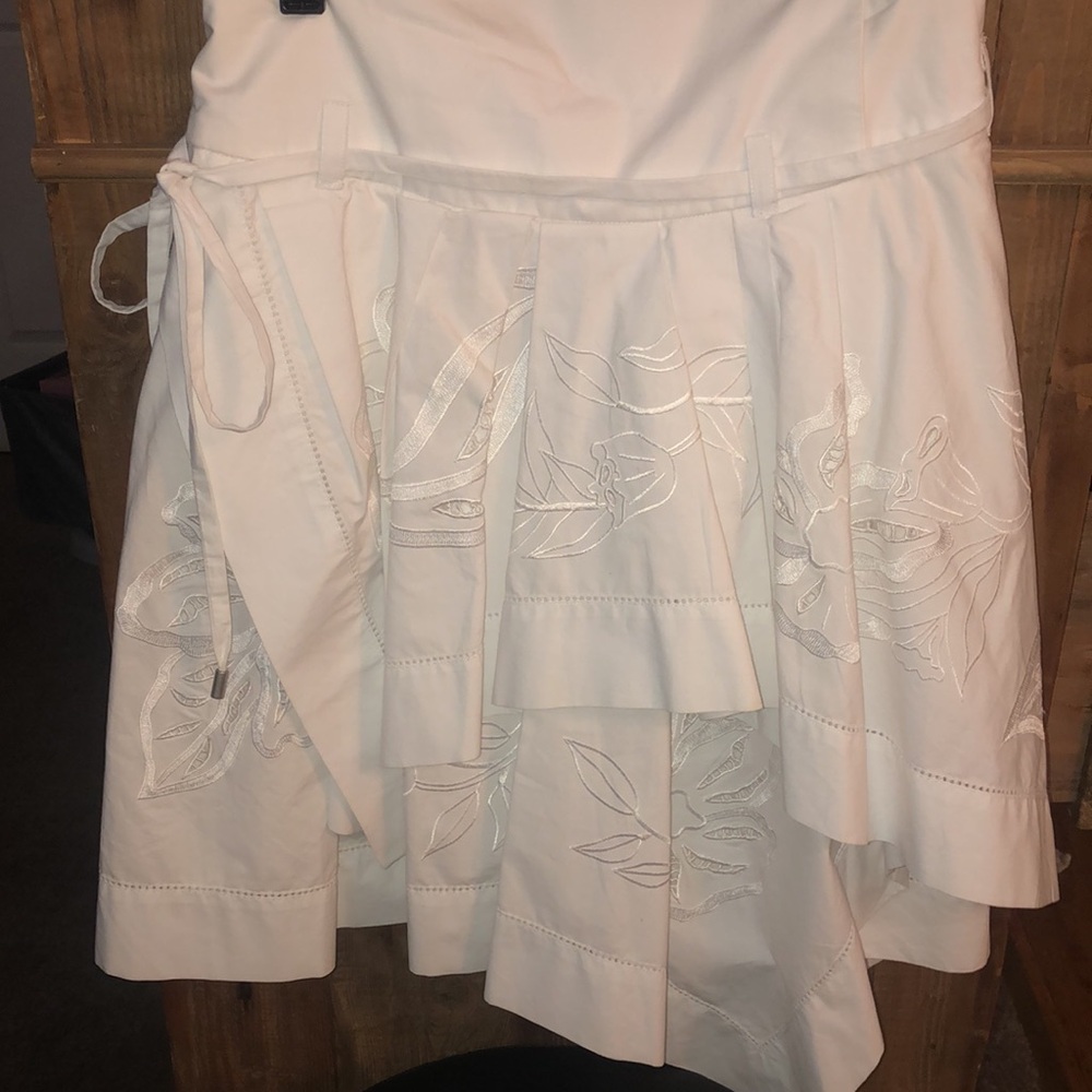 Size 34 Christian W. Skirt 100% Cotton Layered Floral Pattern Mid-length